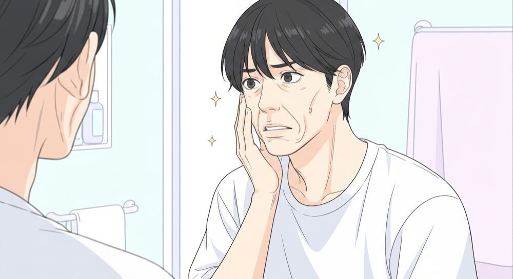 顔のたるみが気になる男性