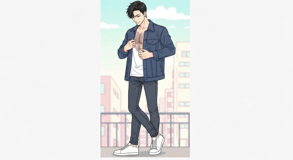 胸毛を気にする男性